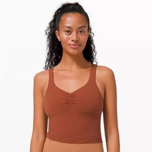 Women Lululemon Align Gathered-Front Tank Top Dark Terracotta